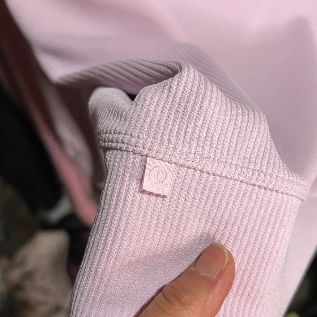 41. Lululemon Ribbed Softstreme Perfectly Oversized Cropped Crew Meadowsweet Pin - Image 6