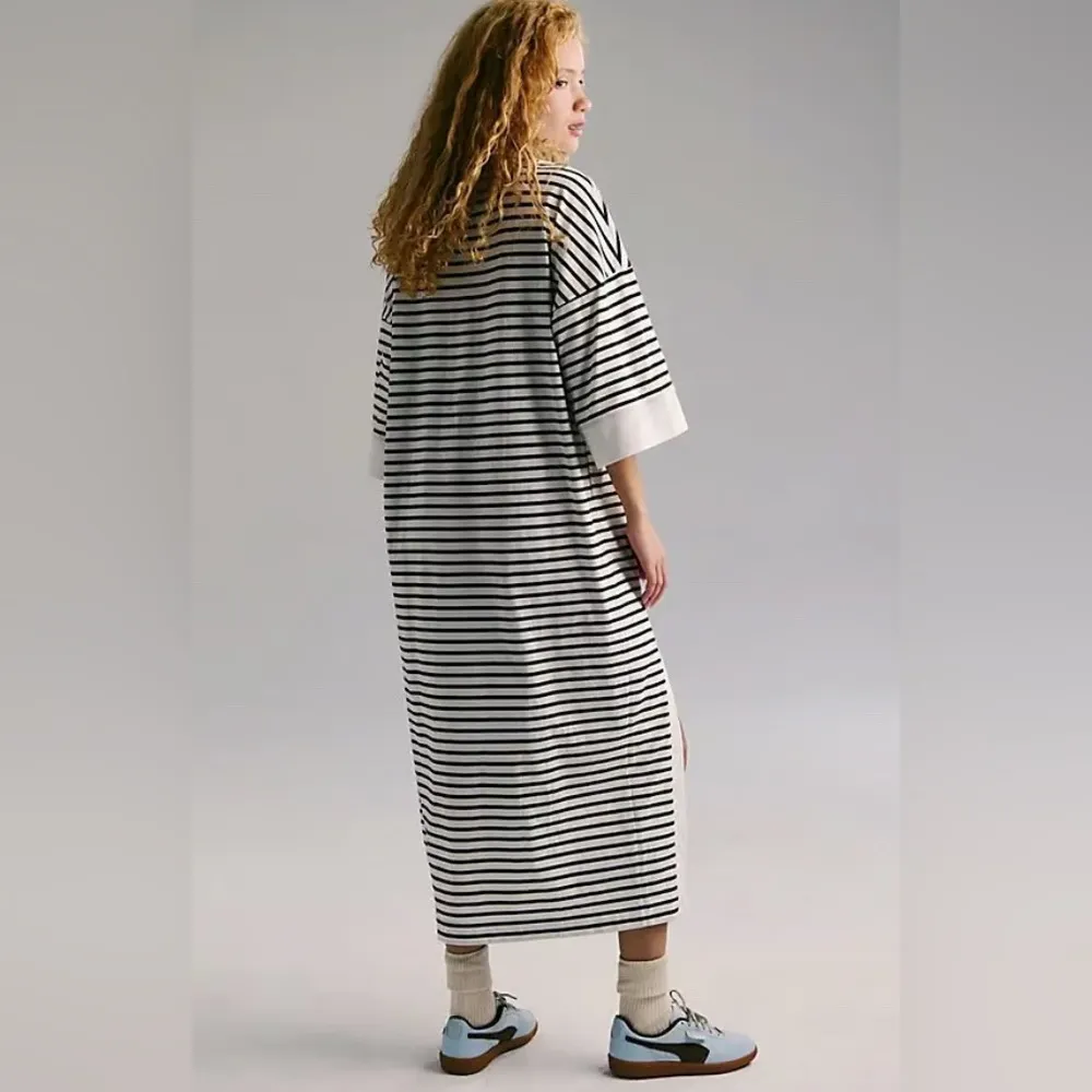 NWT FREE PEOPLE Jackson Rugby Midi Dress - Ivory Combo $98 MSRP - Image 2