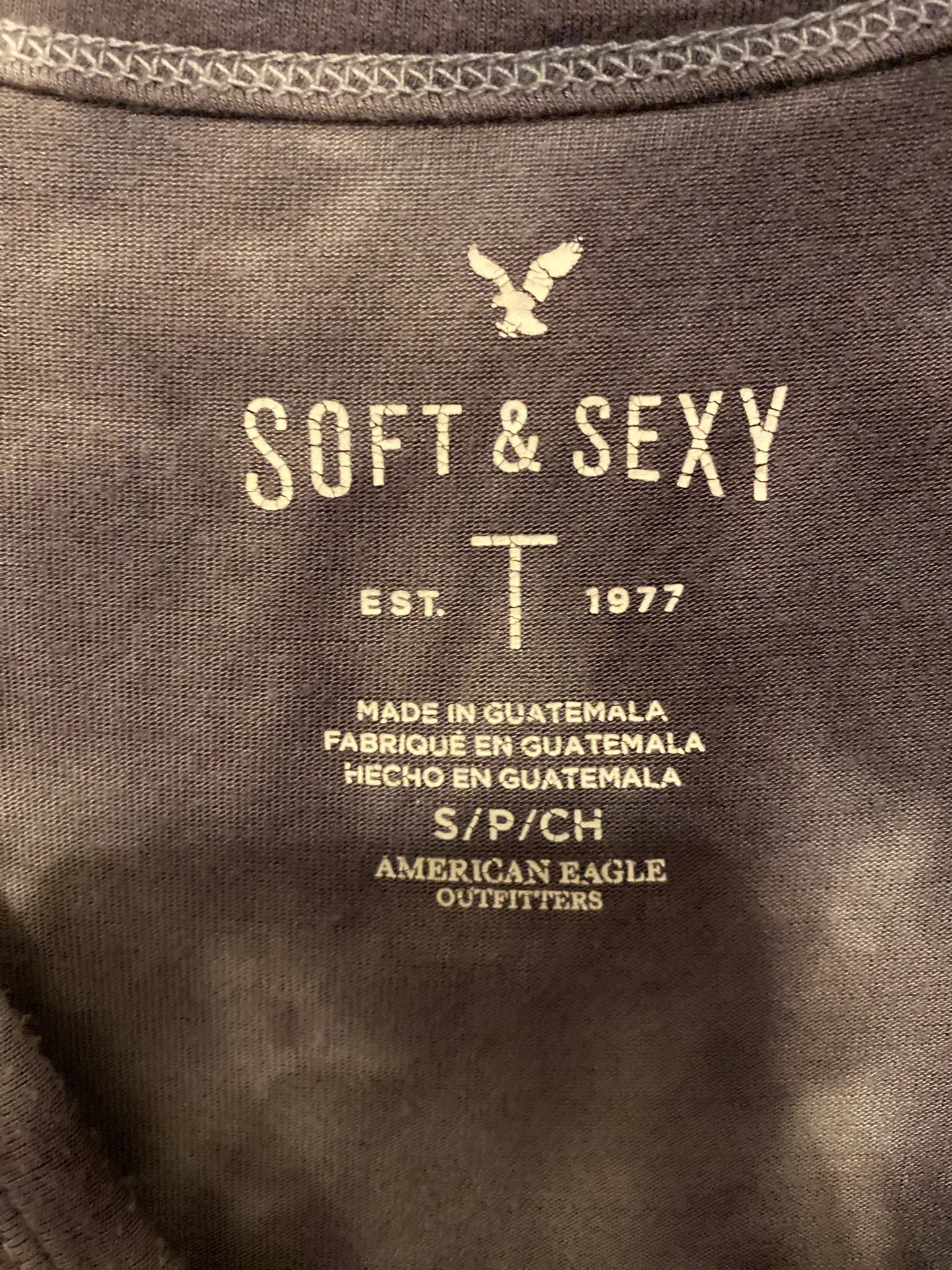 American Eagle Outfitters Grey/ White Tie Dye Tee - Image 2