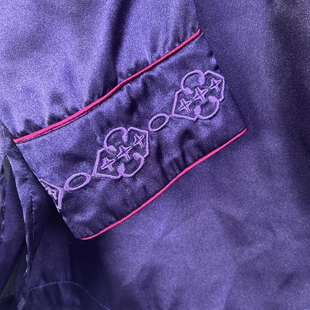 Oscar de la Renta| Pink Label Royal Purple Pajama Top Only sz Small - Image 4