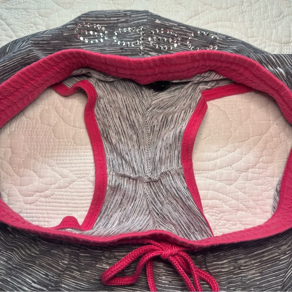 Bebe Mini Sweatshorts. Large. Gray and Pink. - Image 7