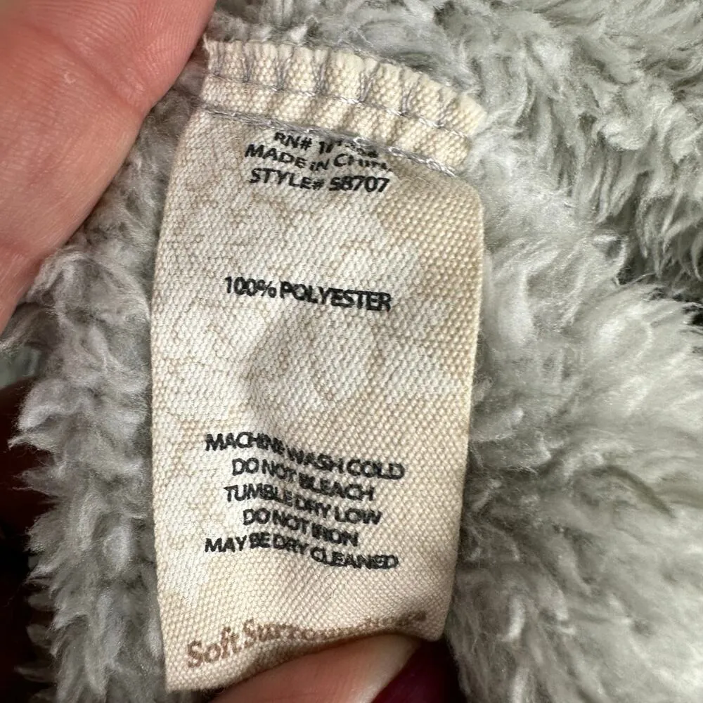 Soft Surroundings Womens One Size Sherpa Sweater Cardigan Gray 58707 - Image 9