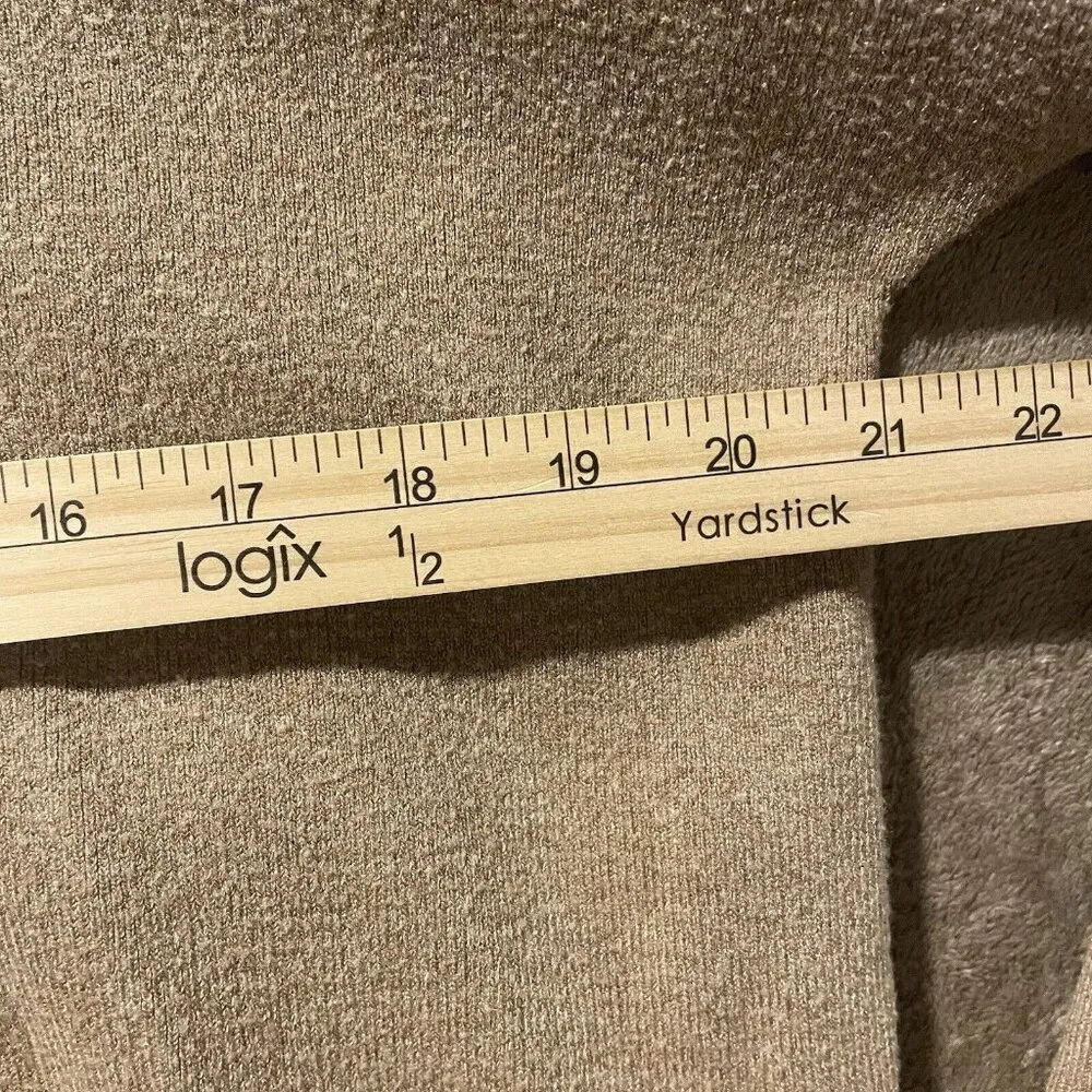 Abercrombie & Fitch Soft A&F Sweater Womens Sz S/M Oversized Half Zip Tan Shirt - Image 6