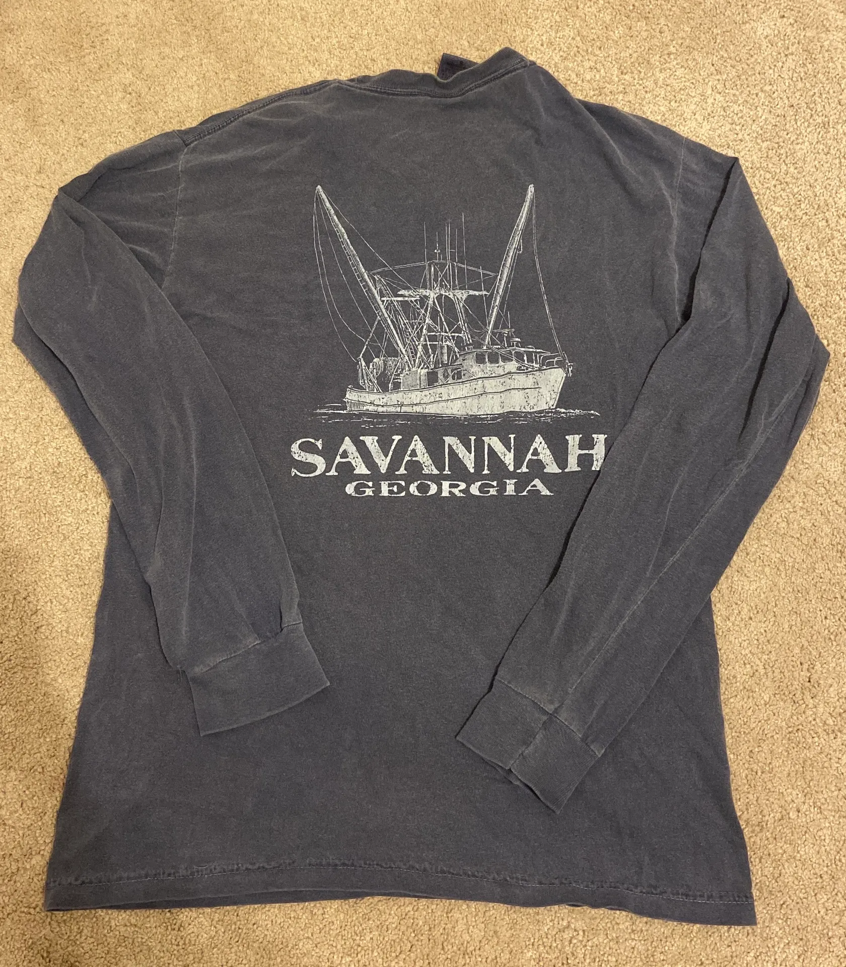 savannah georgia long sleeve t shirt Blue - Image 2