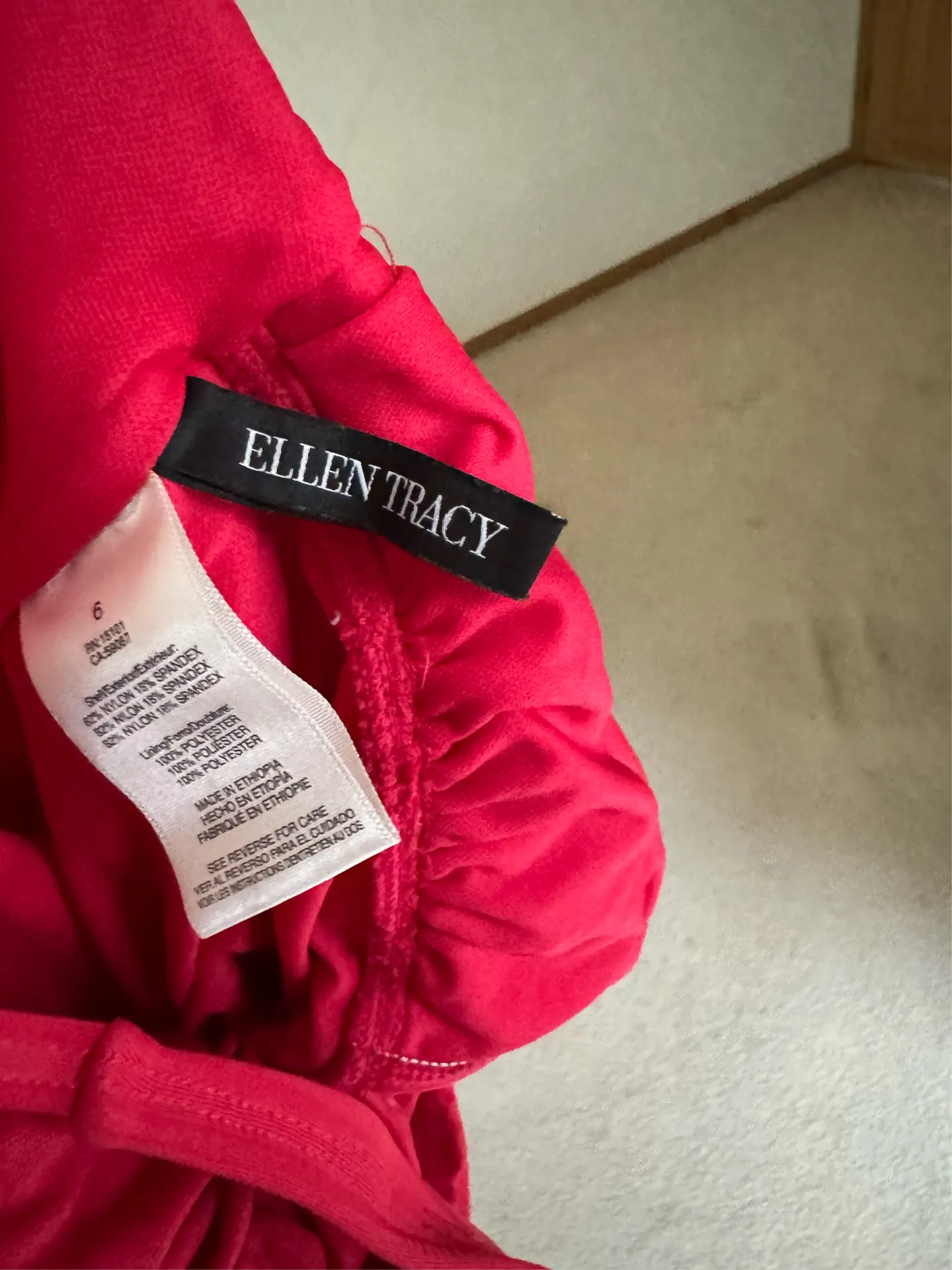 ELLEN TRACY Pink V-Neck One Piece Swimsuit - Image 3