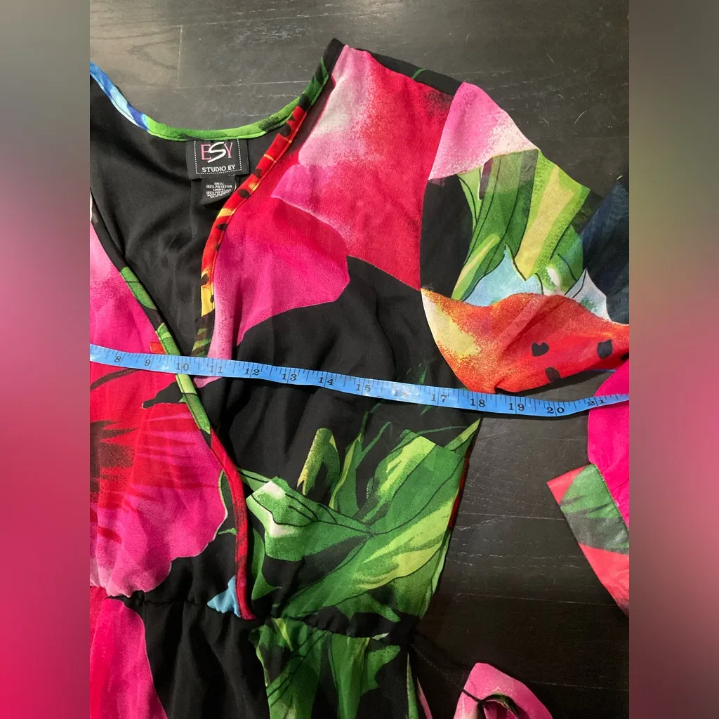 NWOT STUDIO EY LONG FLORAL FLOWY DRESS Size M - Image 5