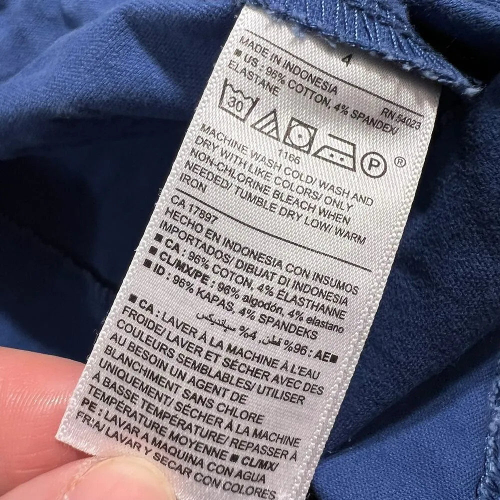 Old Navy Womens Chino Pants Slim Ankle Length Raw Hem Cotton Blend Blue Size 4 - Image 8