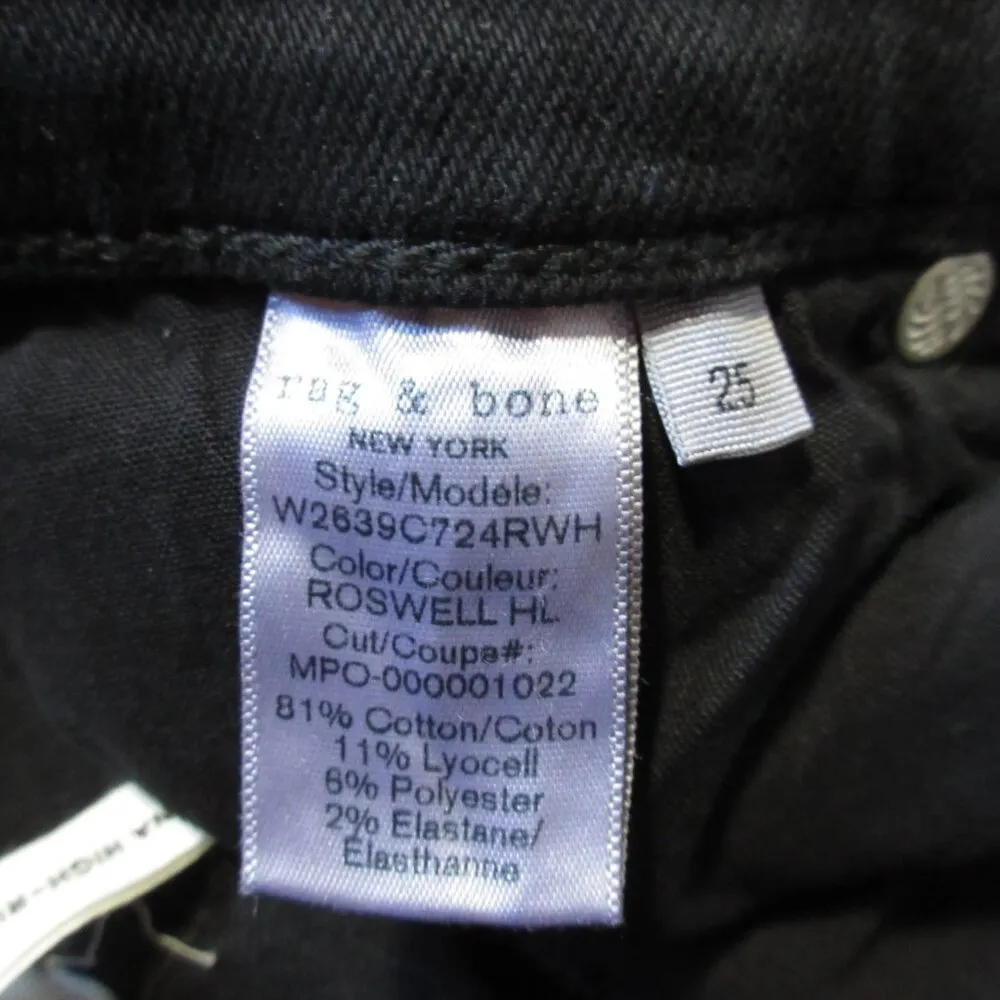 NWT Rag & Bone Nina High Rise Ankle Skinny in Roswell w/ Holes Stretch Jeans 25 - Image 6