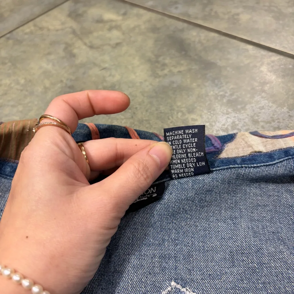 Vtg 90s New Direction Patchwork Denim Jacket Women’s 2XL Patchwork Western Boho Blue Size XXL - Image 8