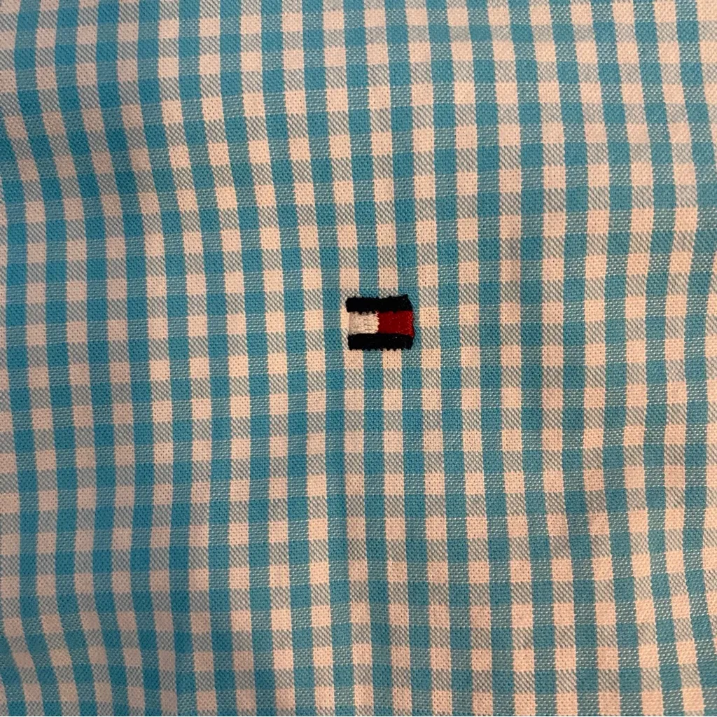 Tommy Hilfiger Blue Casual Button Down Shirt with‎ Checkered Pattern - Image 3