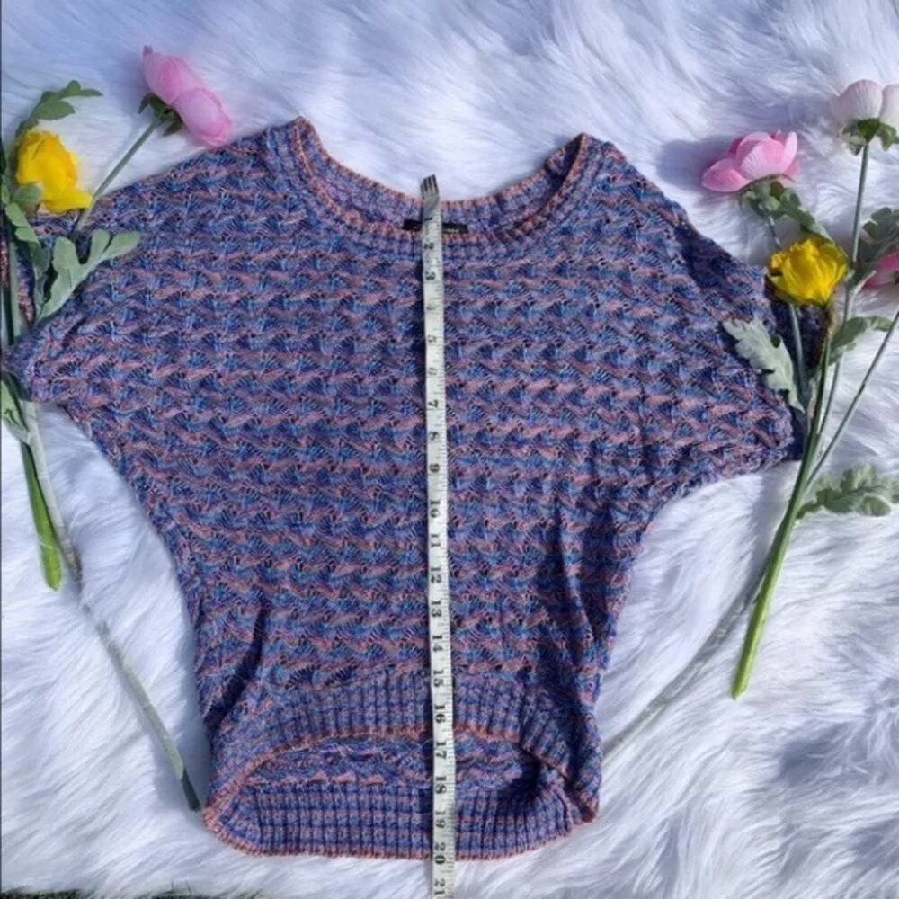 Streetwear Society Size Medium Knit Purple Top Short Sleeve Concert Loungewear - Image 4