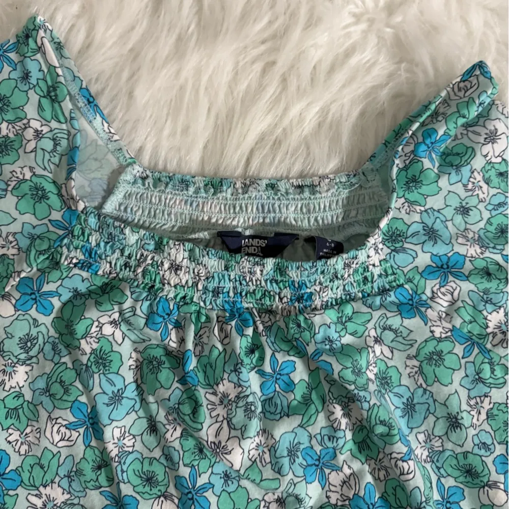 🎄Lands' End Floral Blue and Green Blouse - Image 3