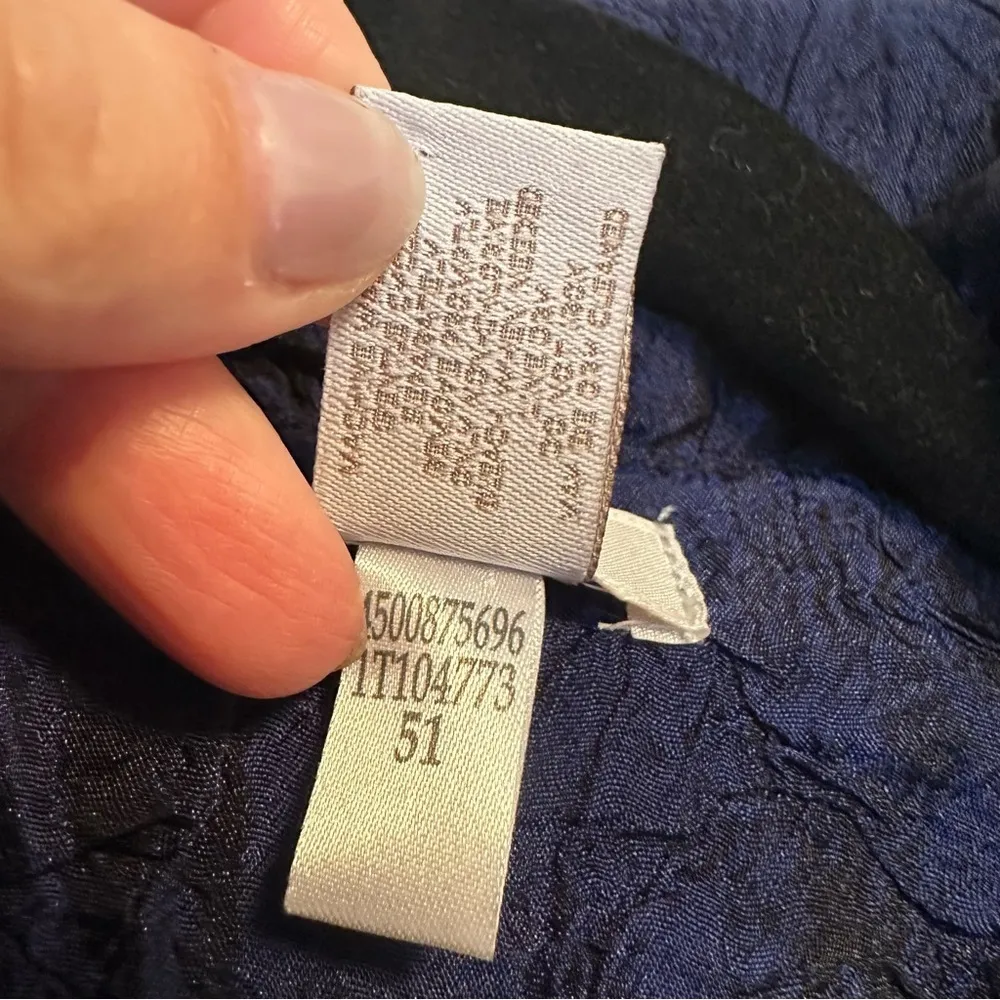 Vintage Chico’s Silky Feel Jacket Asian Style Jacket Metallic Blue Zip Up Sz 1 M - Image 4