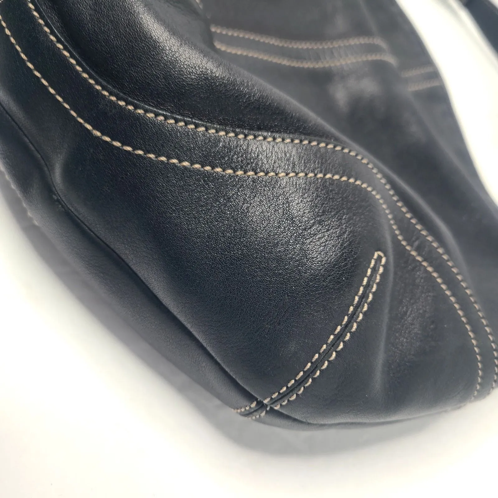 Vtg COACH 3651 Black Leather Shoulder Purse Bag Retro Hobo Soho Rehab Bag READ - Image 4