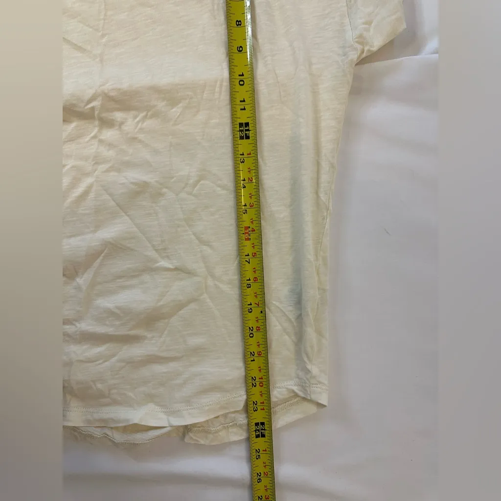 MADEWELL IVORY PURPLE WHISPER COTTON RIB-CREWNECK RINGER TEE Sz M - Image 5