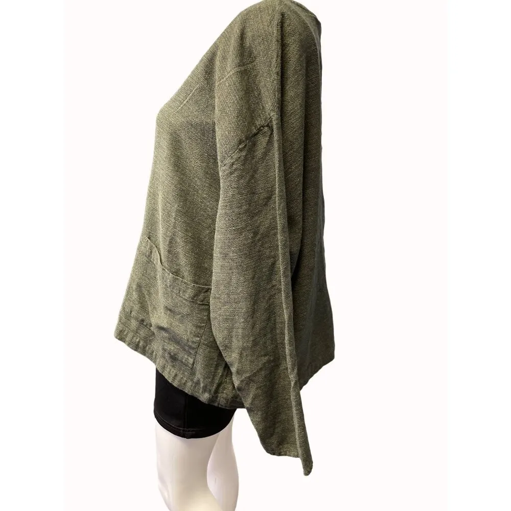 White Stag Womens Dark Green Button up Loose Fit Shirt Size XL SKU 6541 - Image 2