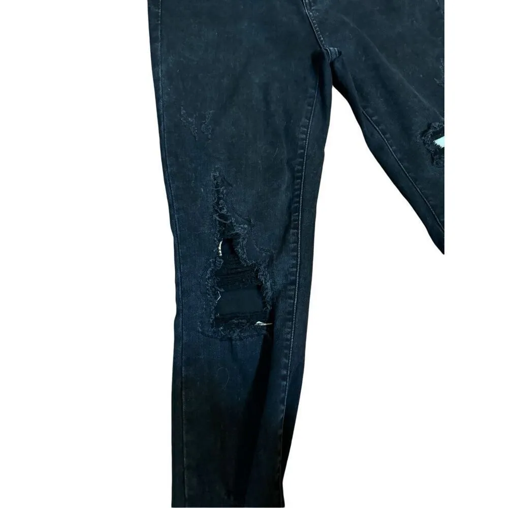 Judy Blue Jeans Women's 9/29 Distressed Black Leopard Patch Mid Rise Skinny Jean - Image 6