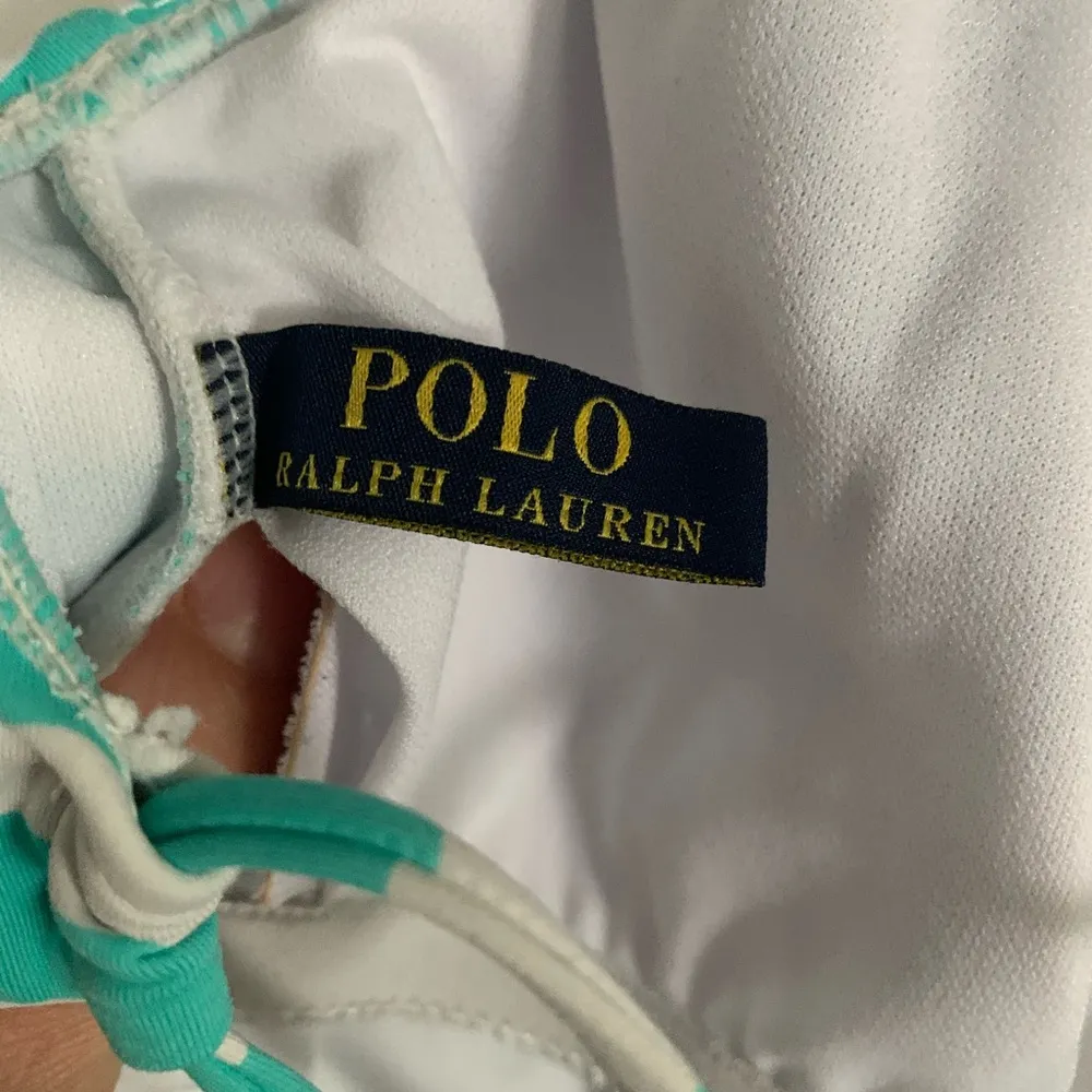 Polo Ralph Lauren Blue Lagoon Striped Lace Up Back One Piece Bathing Swim Suit S - Image 7