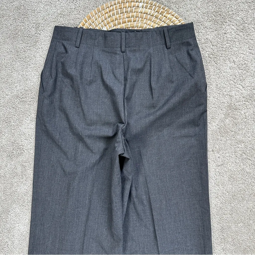 Lafayette 148 New York Virgin Wool Straight Leg Dress Pants Slacks in Gray 8 - Image 7