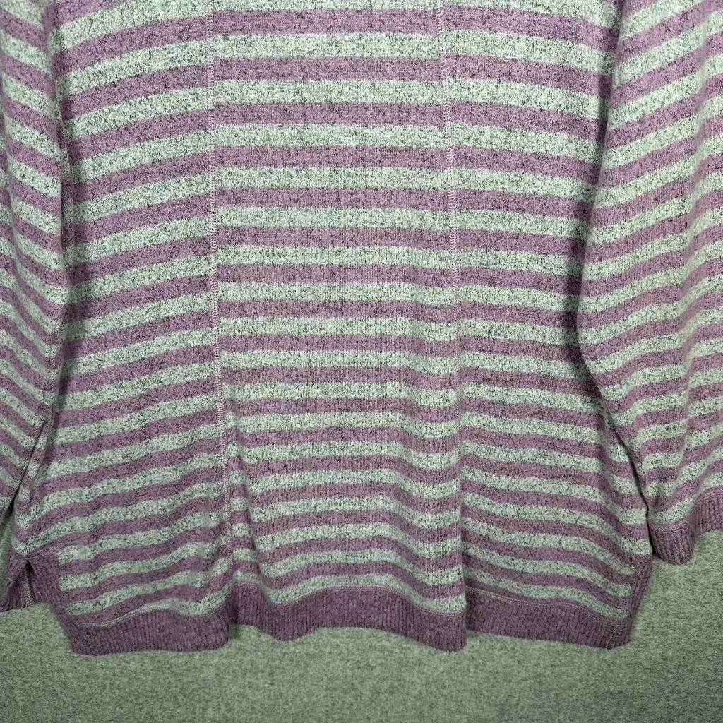 Habitat Large Top Womens Stretch Purple Gray Striped Hi Lo Comfort 3/4 Sleeve - Image 13