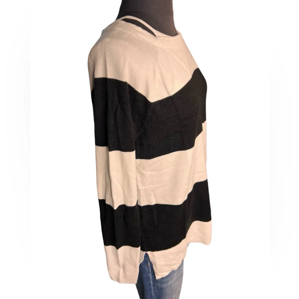 Liz Claiborne Lizsport Pullover Sweater Women's Size Large Knit Black White - Image 2