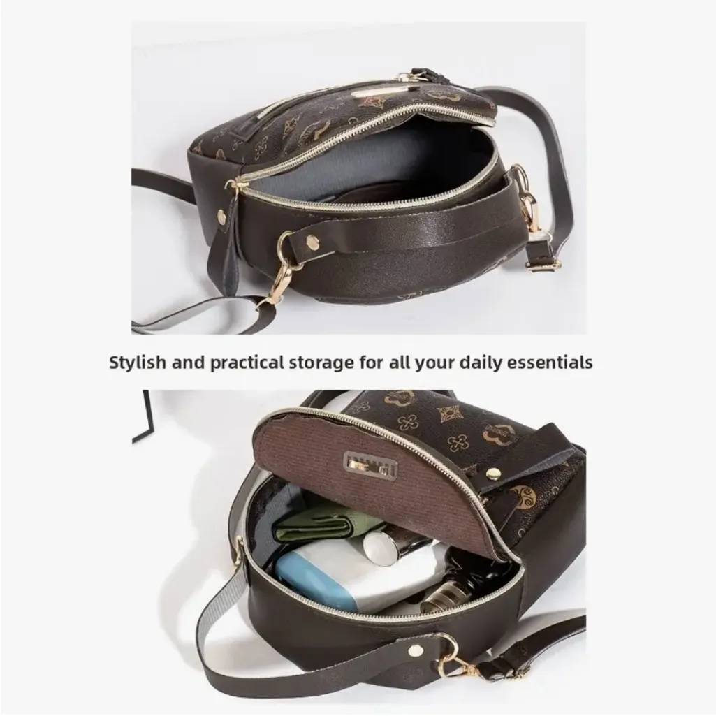 Unbranded Women’s Fashionable Dark Brown Mini Backpack - Image 5