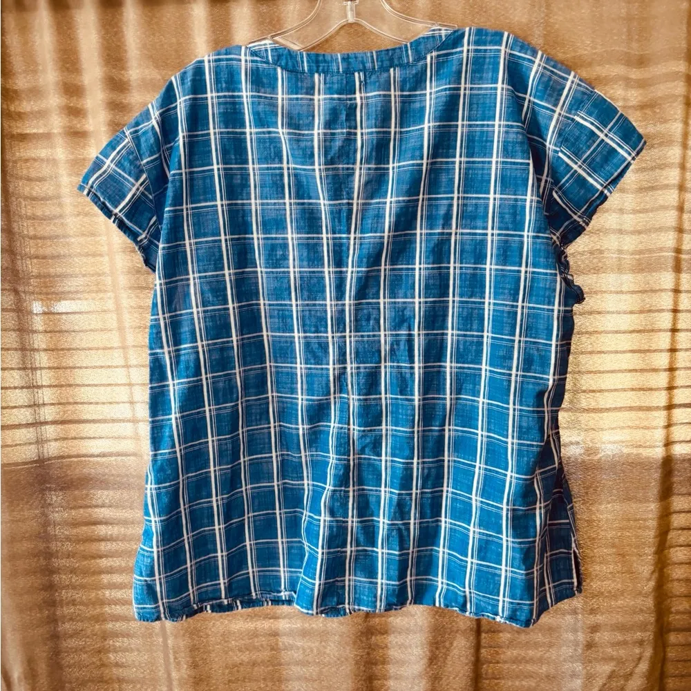 Blue Plaid Women's Top - Image 2