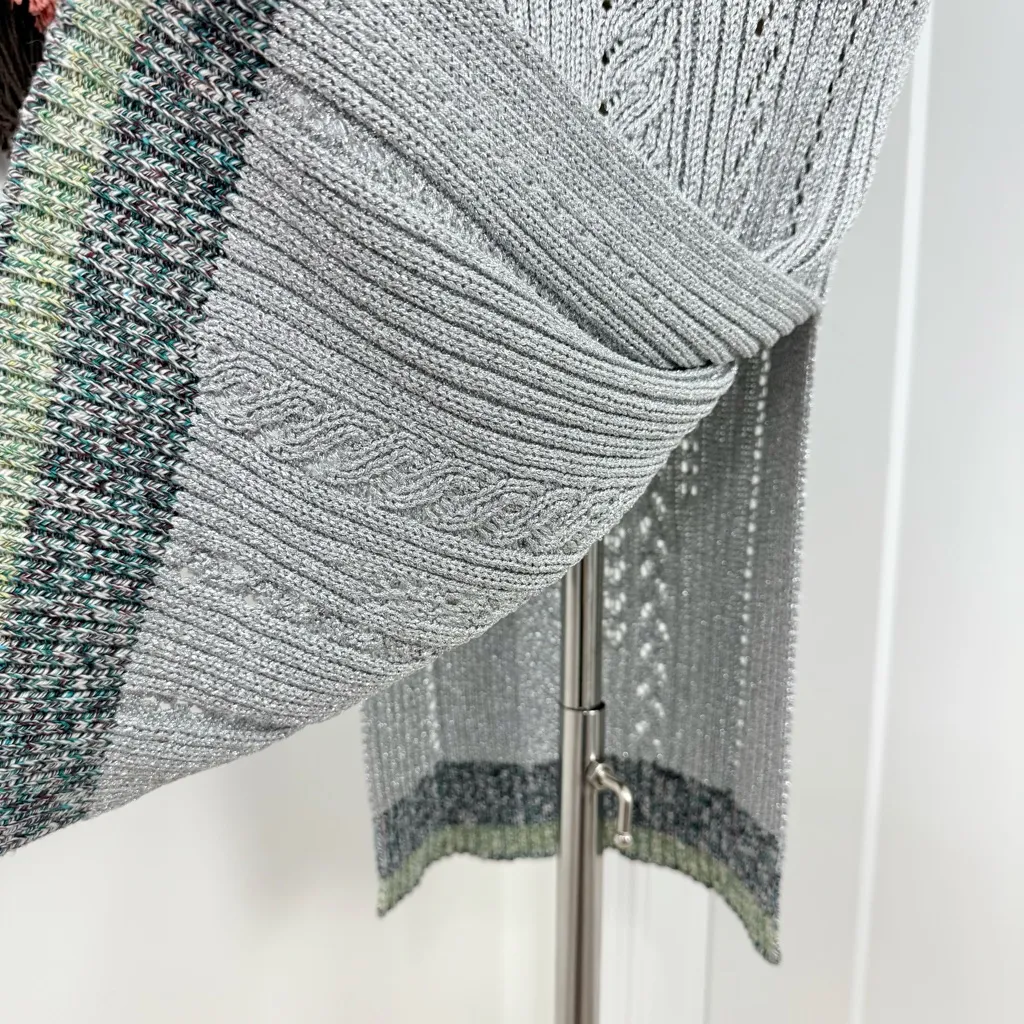 Zadig & Voltaire Jessy Silver Metallic Knit Midi Dress Sz S - Image 8