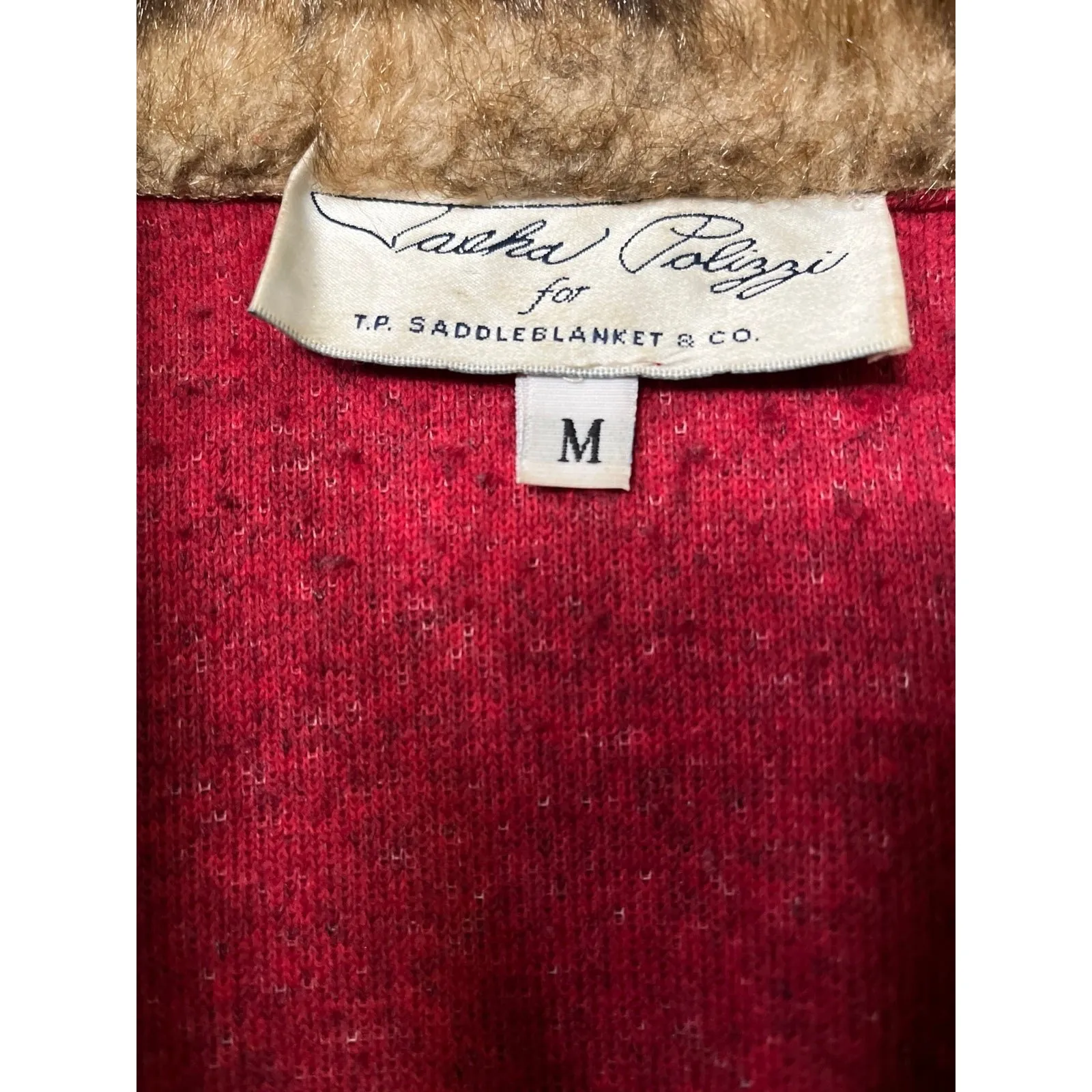 Vintage Tasha Polizzi red pile jacket Size 8 - Image 3