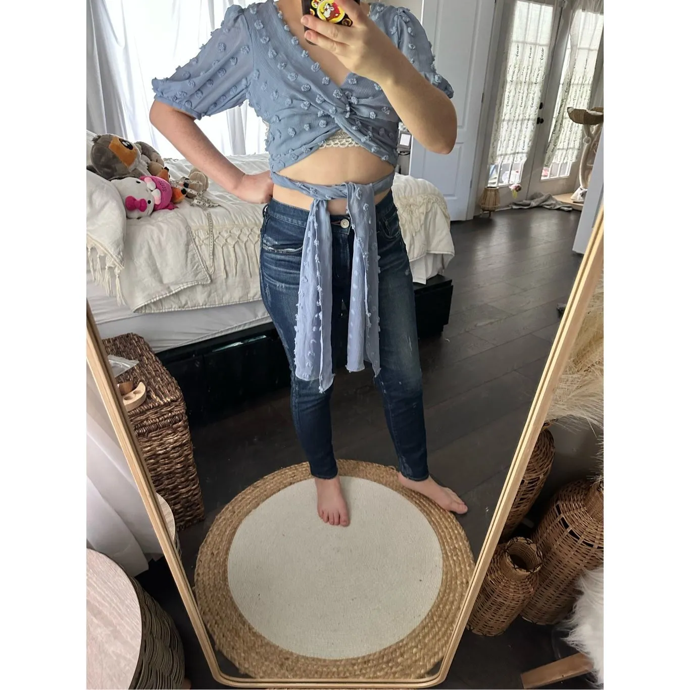 Sundays Blue Women’s Small Cropped Tie Top - Image 2