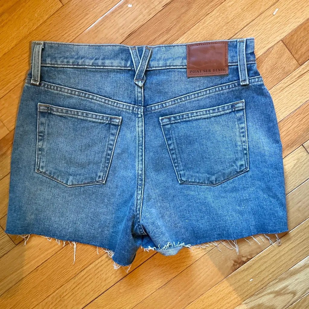 Point Sur Multicolor Stripe Denim Shorts Blue Size 27 - Image 3