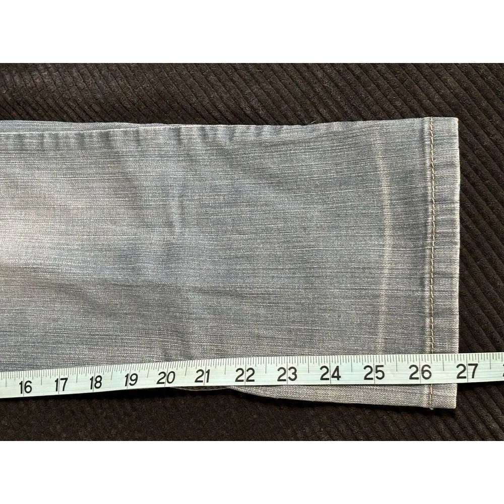 BCBGMaxazria Denim Jeans Zipper Detail Size 26 Womens Mid‎ Rise Light Wash Logo - Image 9