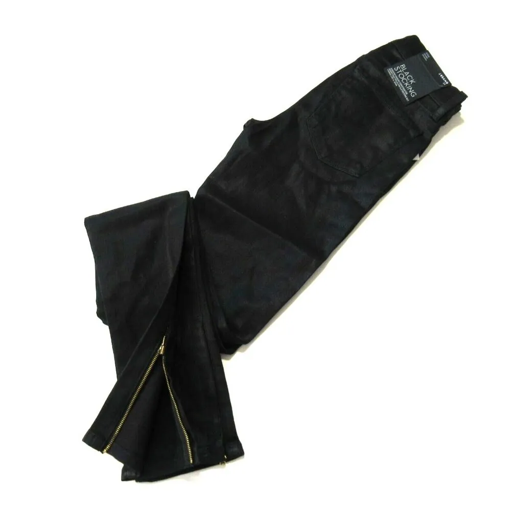 NWT J Brand Ryan Skinny in Fearless Coated Black Stocking Ankle Zip Jeans 24 - Image 11