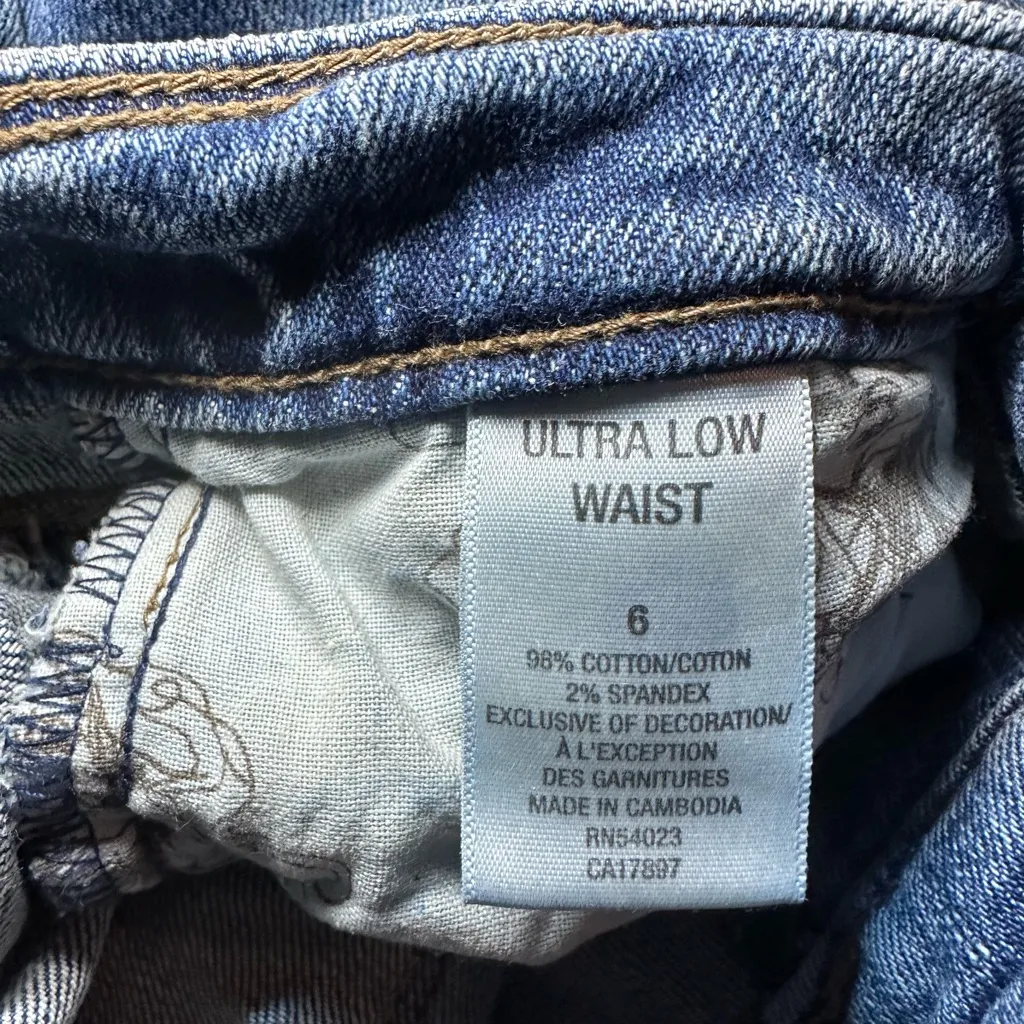 Vintage Y2K Women’s Flare Denim Maxi Skirt Ultra Low Waist Sz 6 Grunge Girl - Image 8