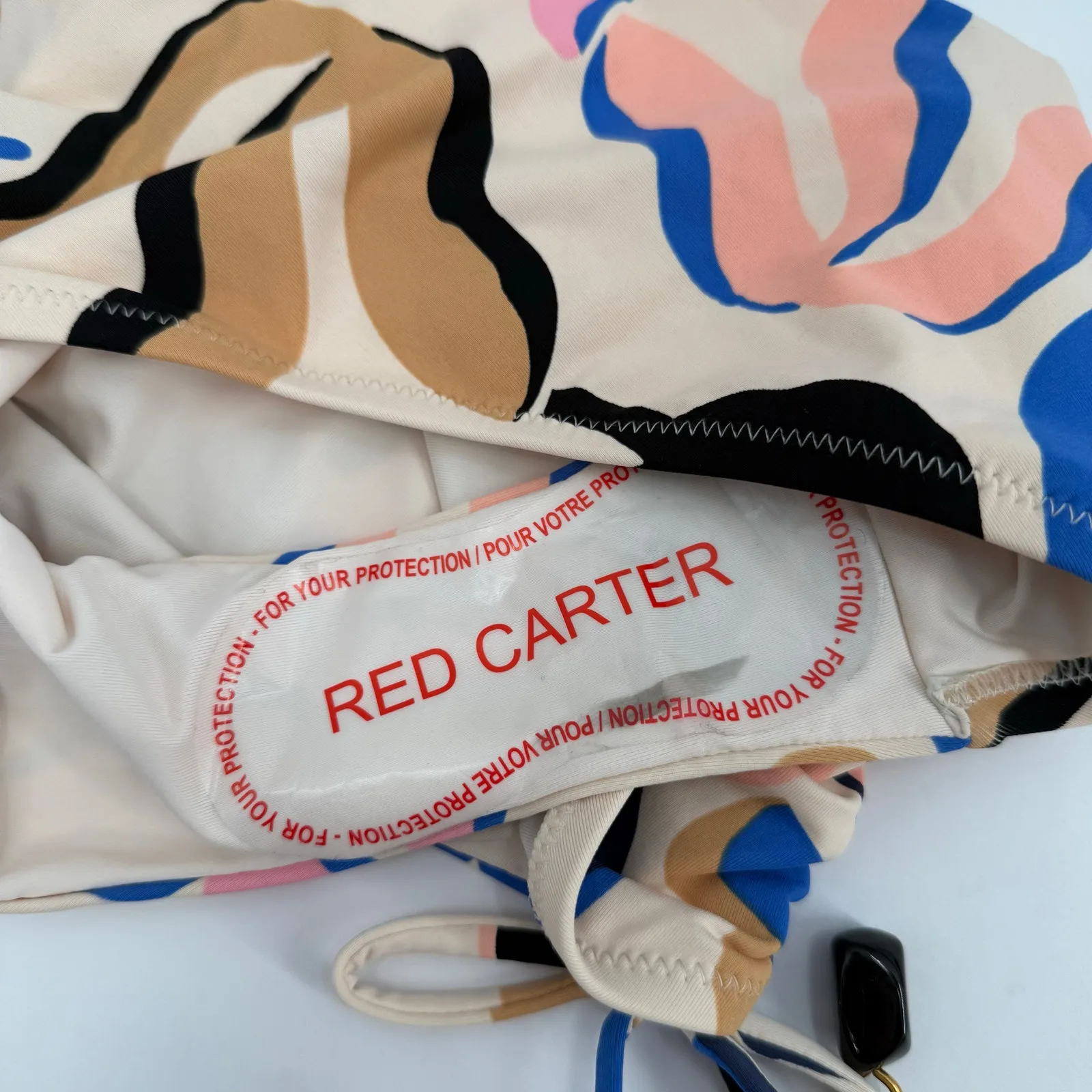 Red Carter Bikini Bottoms Size Medium Tropical Leaf Print HighRise Moonstone NWT - Image 16