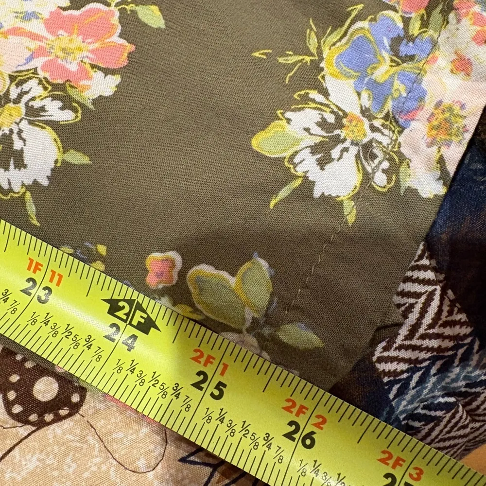 Matilda Jane Women's “Work of Art' Jumpsuit Green Floral diamond dots wide Leg - Image 12