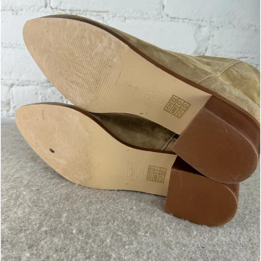 J.Crew  Walker Side Zip Tan Suede Leather Booties Women’s Size 8.5 - Image 6