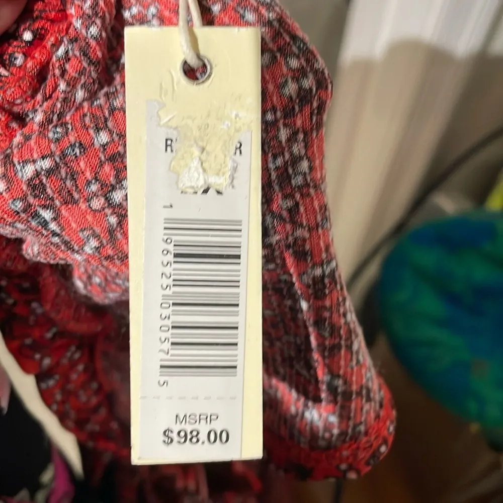 Max Studio Red Floral Print Tiered Sleeveless Flowy Tiered Shift Sundress Size 8 - Image 15