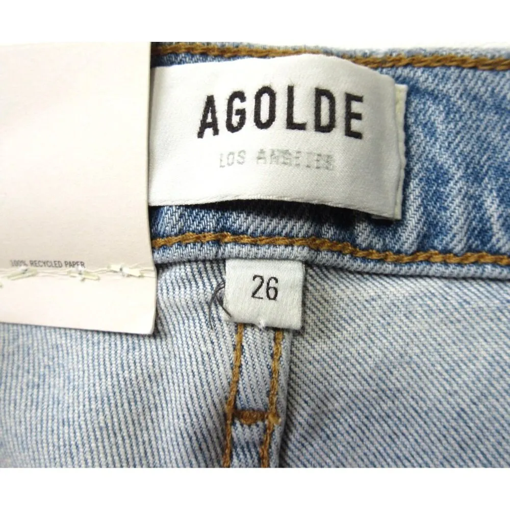 NWT AGOLDE Riley in Shiver High Rise Straight Crop Stretch Jeans 26 - Image 8