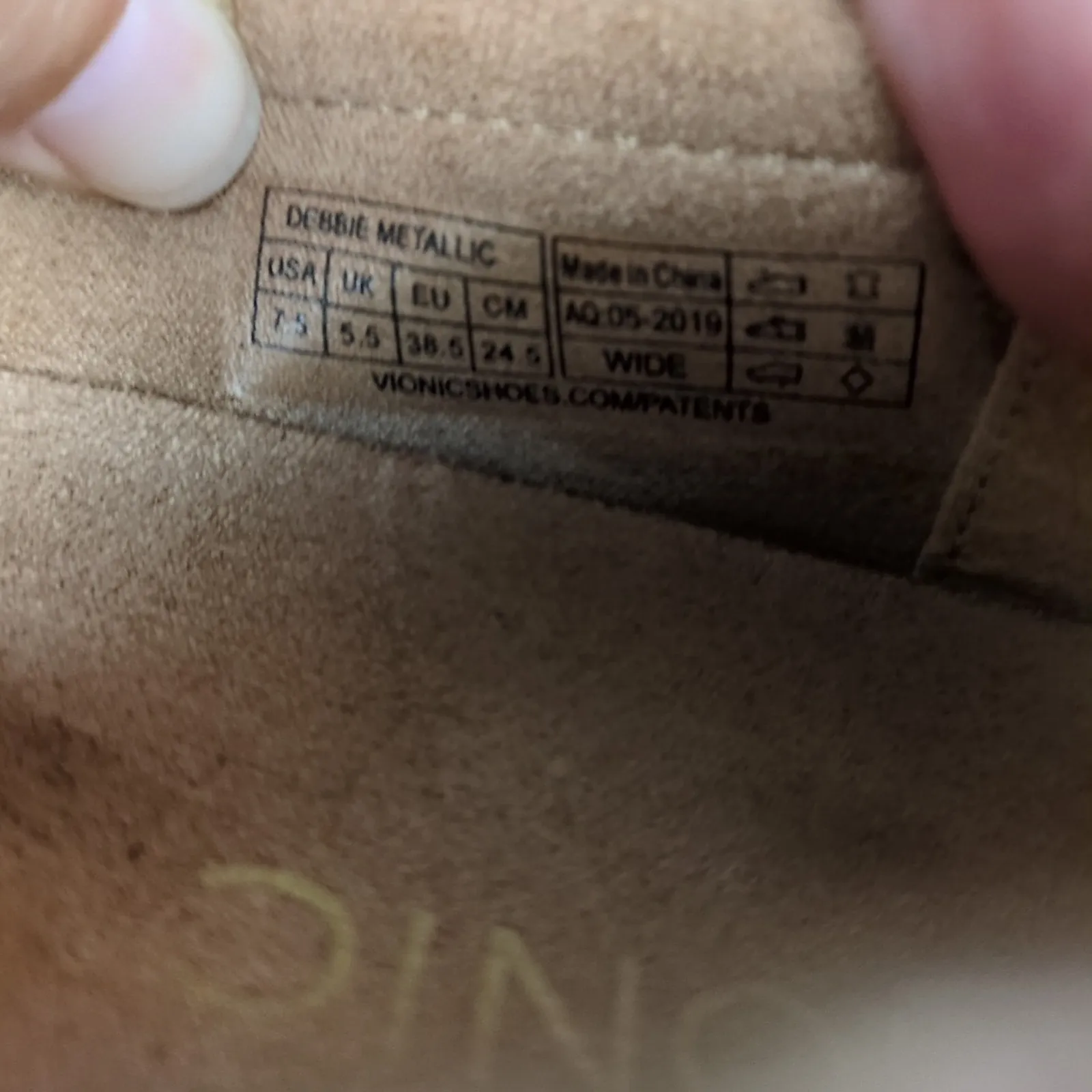 VIONIC Debbie Loafer Metallic Gold Leather Orthotic Comfort Women's 7.5 Wide - Image 8