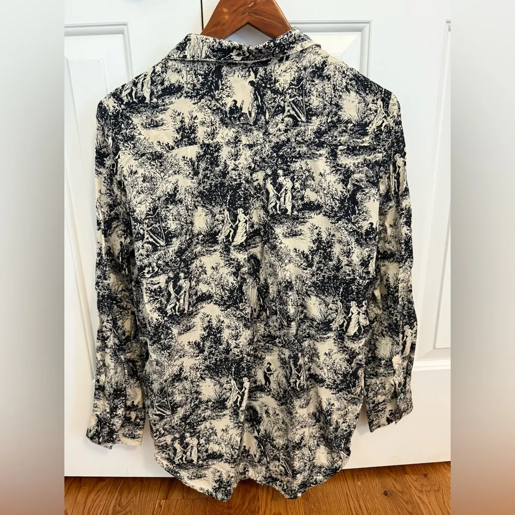 J.Crew Drapey toile-print shirt Size Small - Image 8