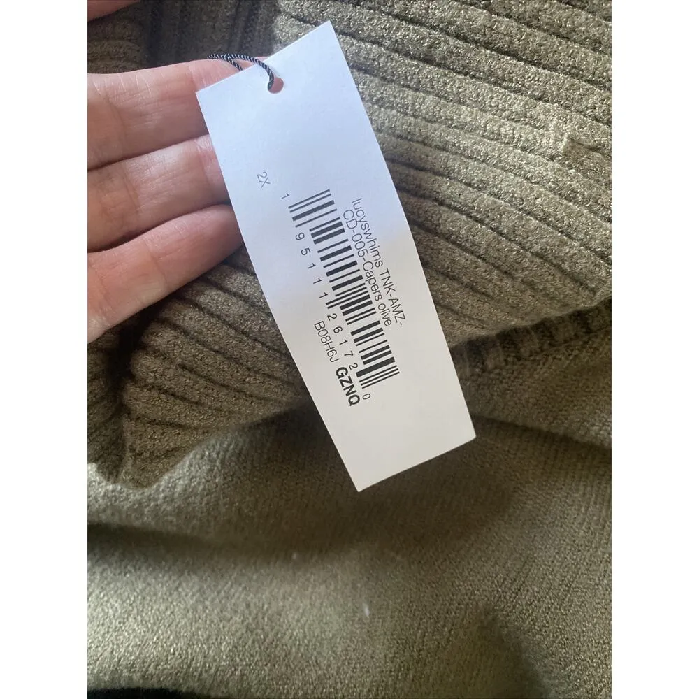 LucysWhims The Drop Women's 2x Olive Green Cozy Sweater NEW Soft Lagom‎ - Image 9