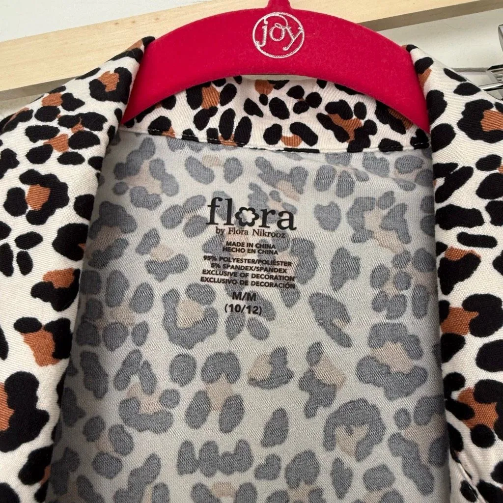 Flora by Flora Nikrooz Women’s Medium Leopard 2 Piece Pajama Set - Image 2