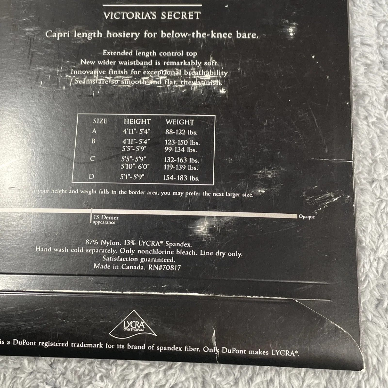 Victoria Secret FOOTLESS Control Top Pantyhose SIZE A Nude Capri Small - Image 10