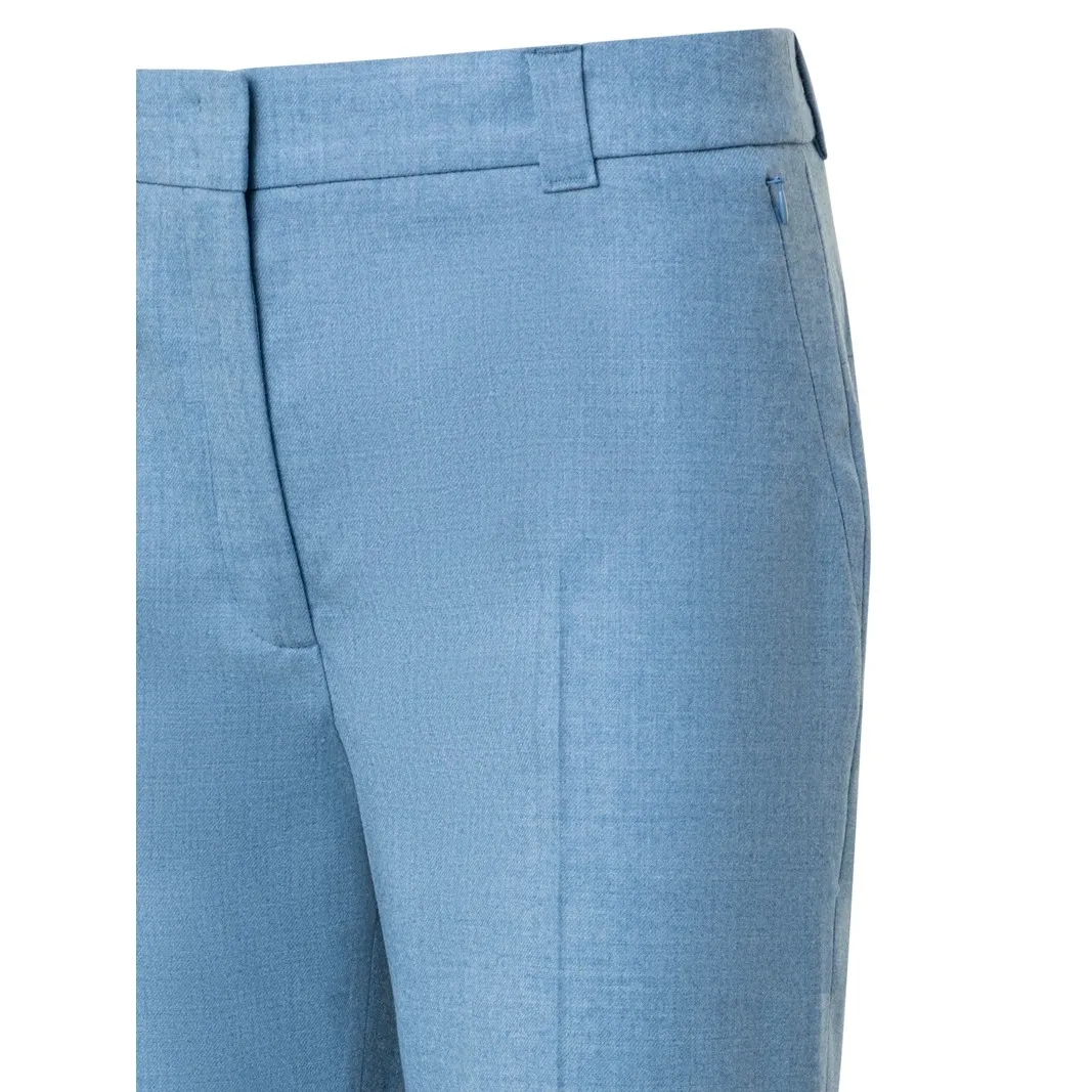 AKRIS Maxima Cropped Tapered Wool
Stretch Flannel Pants Light Denim Gray 14 - Image 3