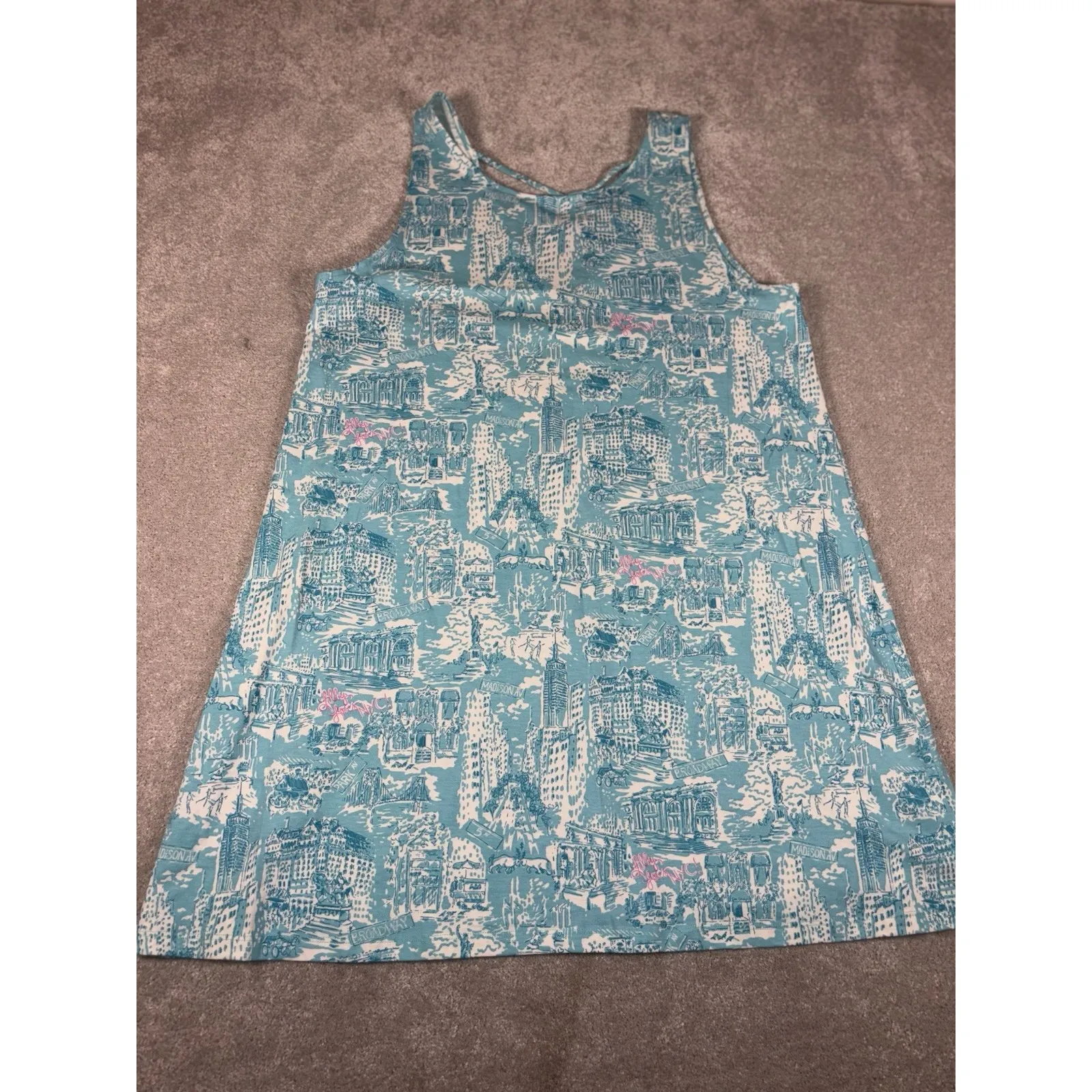 Lilly Pulitzer Kristen Swing Dress Shorely Blue NYC Toile Xxl - Image 5