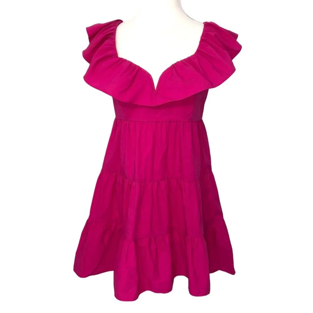 Saylor Karalyn Tiered Ruffle Tie Back Mini Dress Large NWT - Image 4