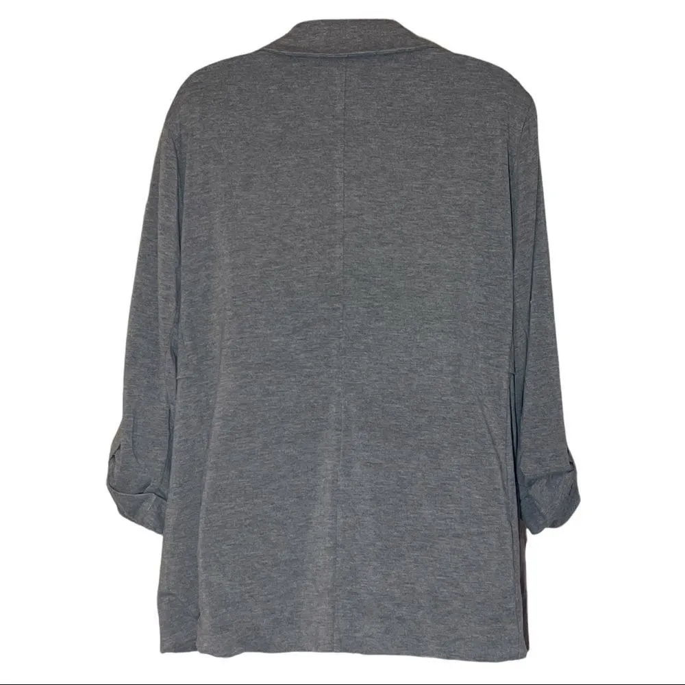 Torrid Heather Gray Jersey Roll Sleeve Longline Blazer 1 1X - Image 7