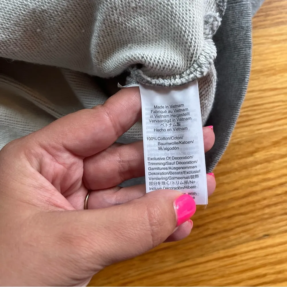 J. Crew factory gray sweatshirt with red plaid details size small - Image 5