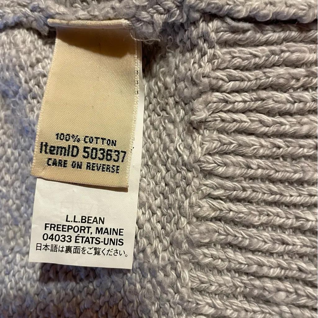 LL Bean Gray Open Front Cardigan Size XL - Image 4